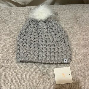 Fabletics Gray Knit Hat with White Pom
